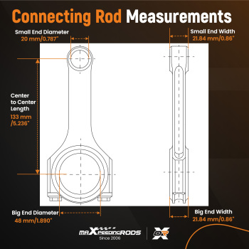 Connecting rod conrods compatible for Mazda MX5 1.6 16v Miata 1.8 high performance