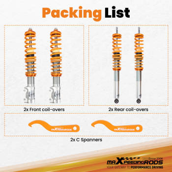 Coilover Coil Spring Over Struts Adjustable compatible for VW Golf MK2 MK3 Jetta MK2 Lowering Kit