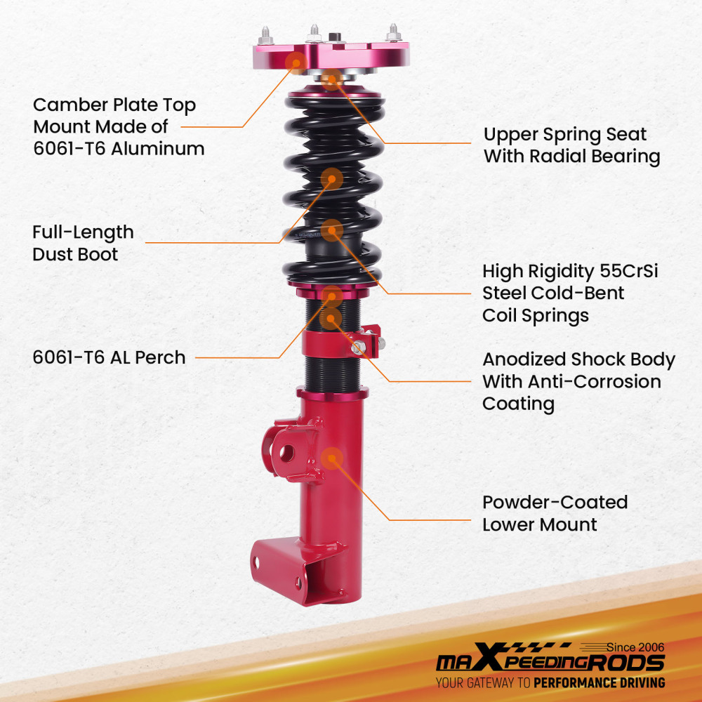 Assetto Regolabile Molle Ammortizzatori compatibile per Mercedes W204 Classe C 2008-2014