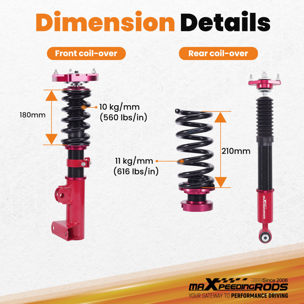 Assetto Regolabile Molle Ammortizzatori compatibile per Mercedes W204 Classe C 2008-2014