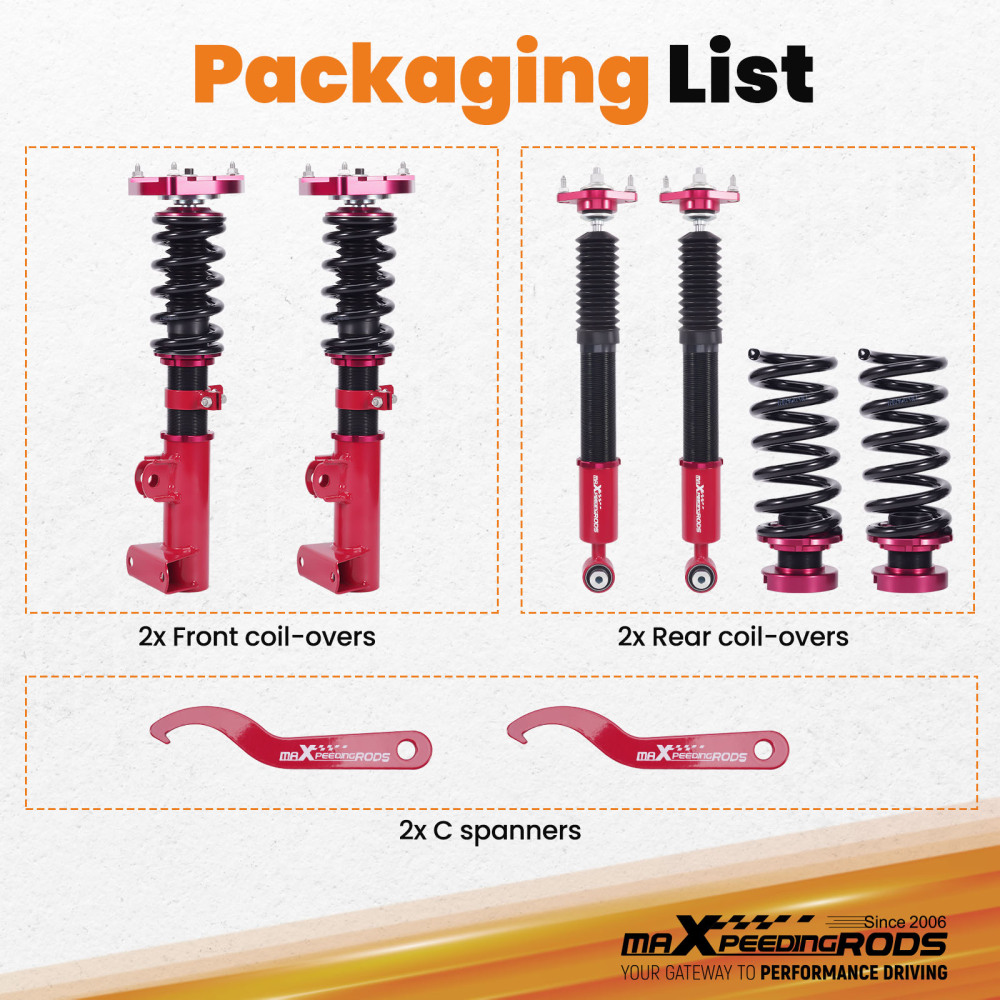 Assetto Regolabile Molle Ammortizzatori compatibile per Mercedes W204 Classe C 2008-2014