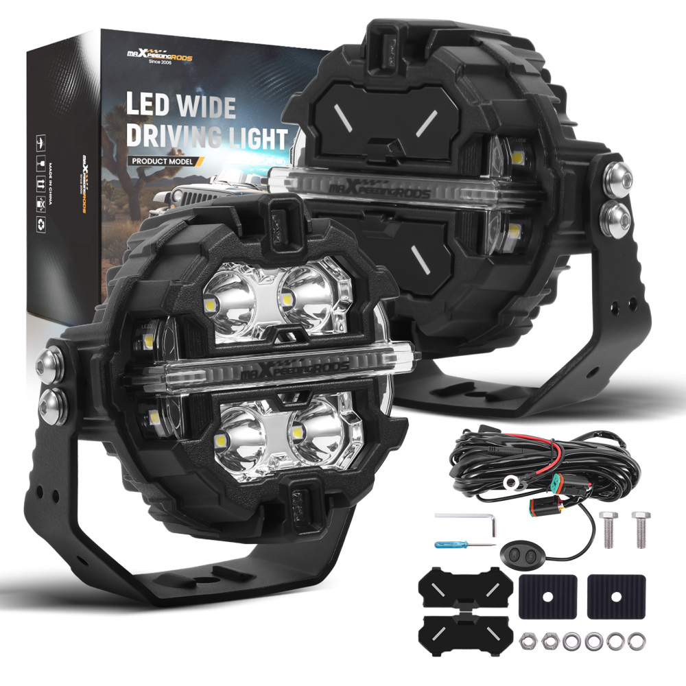 3.5 LED Pod Lights 160W Spot Beam Side Shooter Driving Light compatible for White+Amber DRL