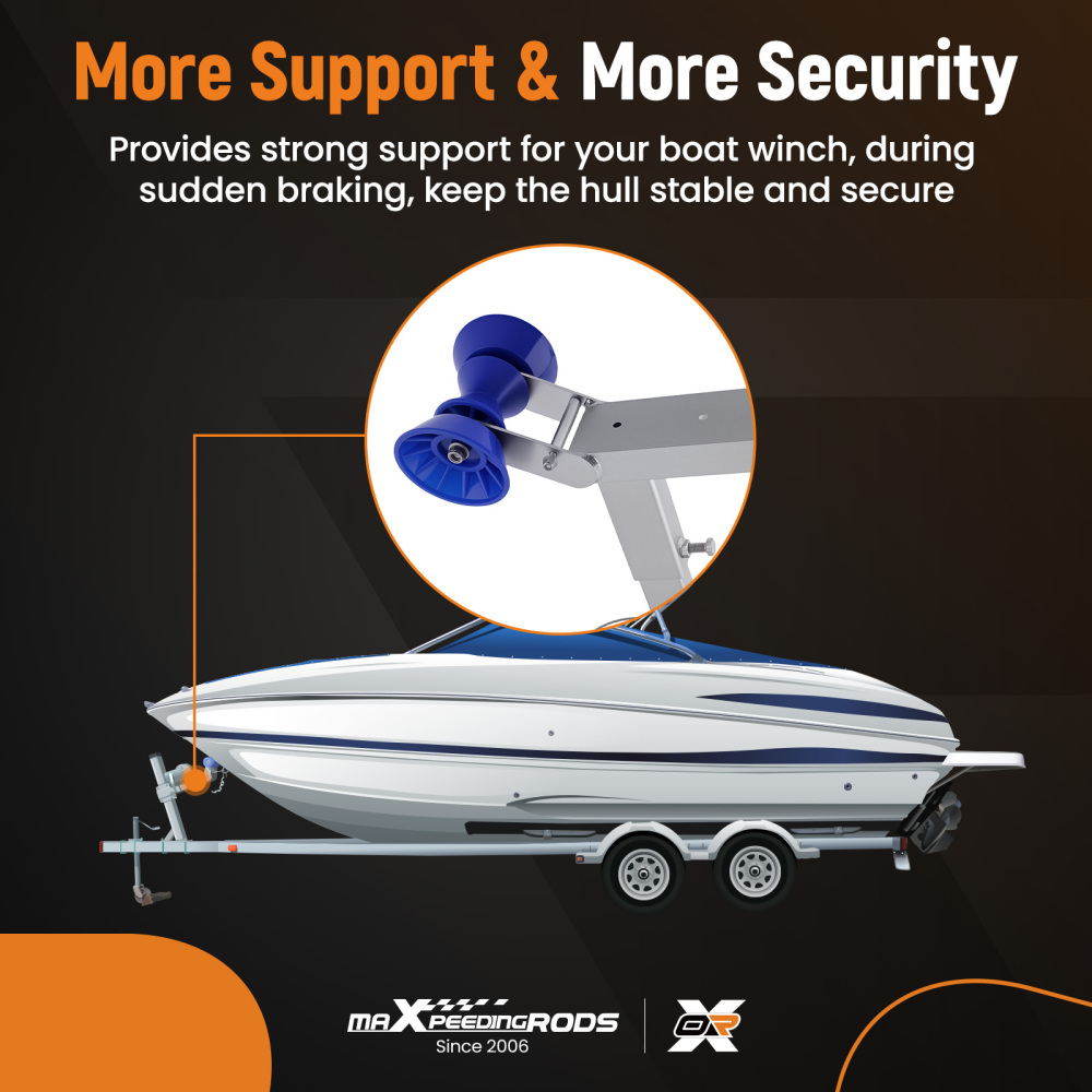 Adjustable Boat Trailer Winch Stand With Roller Universal Galvanized