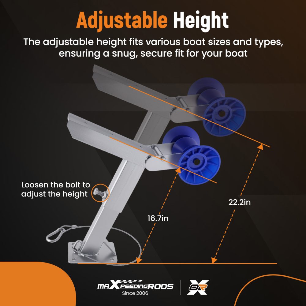 Adjustable Boat Trailer Winch Stand With Roller Universal Galvanized