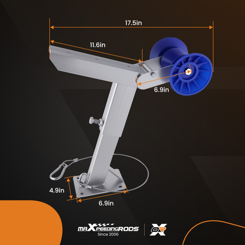 Adjustable Boat Trailer Winch Stand With Roller Universal Galvanized