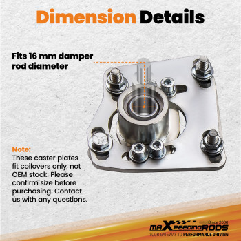 Compatible for Ford Mustang V6 compatible for V8 GT 94-04 Camber Caster Plates Alignment Kit Adjustable