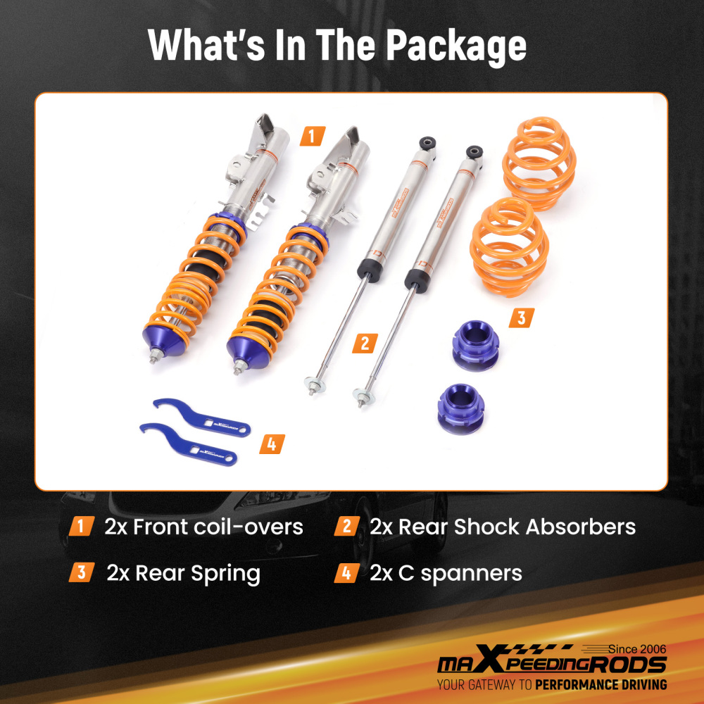 MaXpeedingrods Comfort 1 Coilovers Lowering Shock compatible for BMW 3-Series E36 RWD