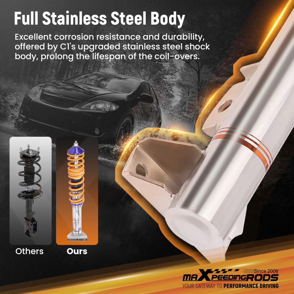 MaXpeedingrods Comfort 1 Coilovers Lowering Shock compatible for BMW 3-Series E36 RWD