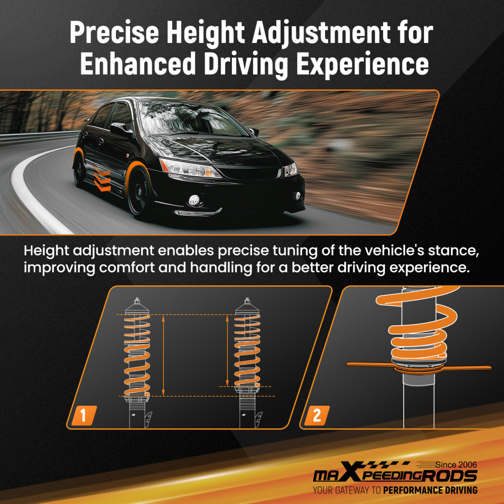 MaXpeedingrods Comfort 1 Coilovers Lowering Shock compatible for BMW 3-Series E36 RWD