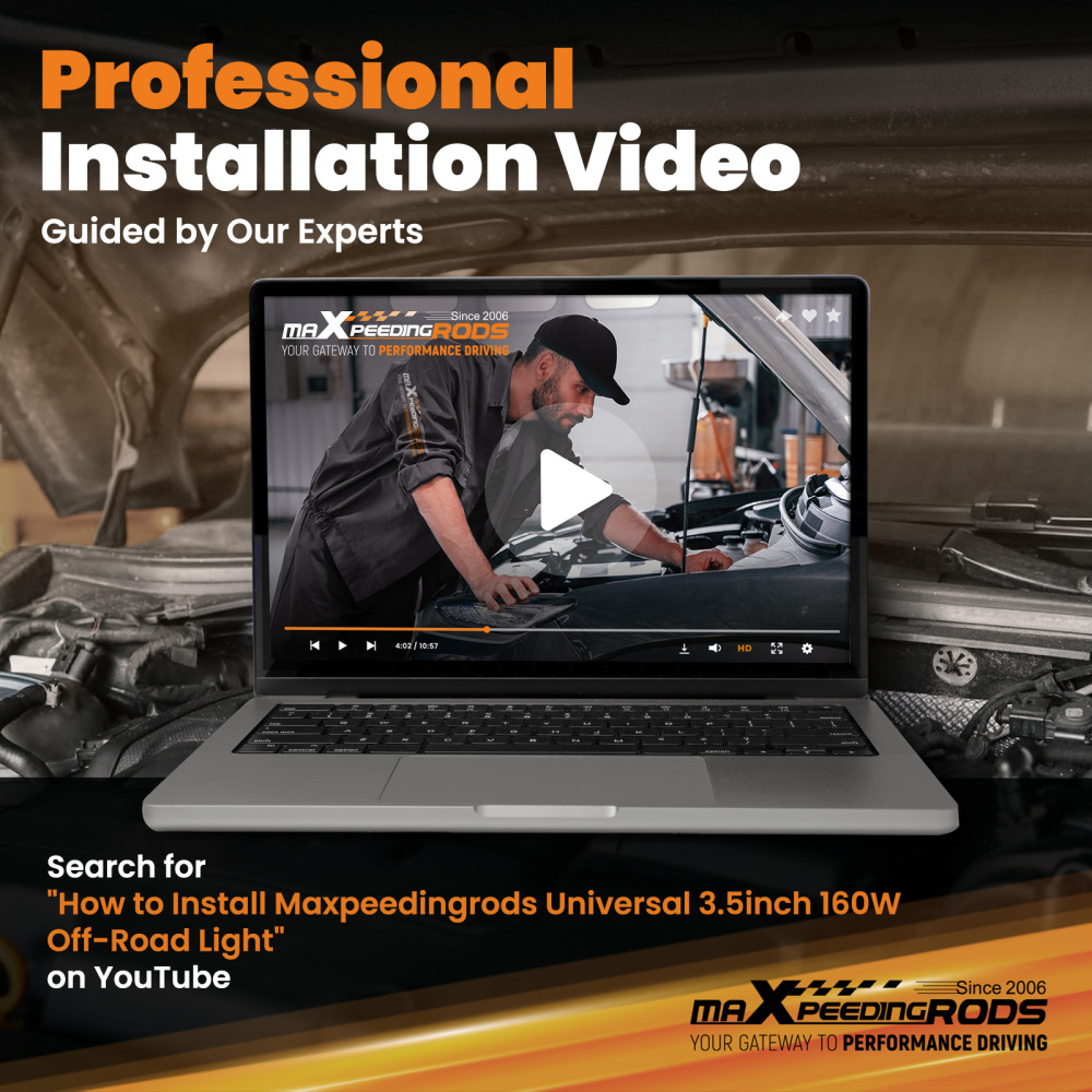 3.5inch 160W LED Driving Light Spot Beam RGB DRL For 4X4 ATV IP68 compatible for White 6000K