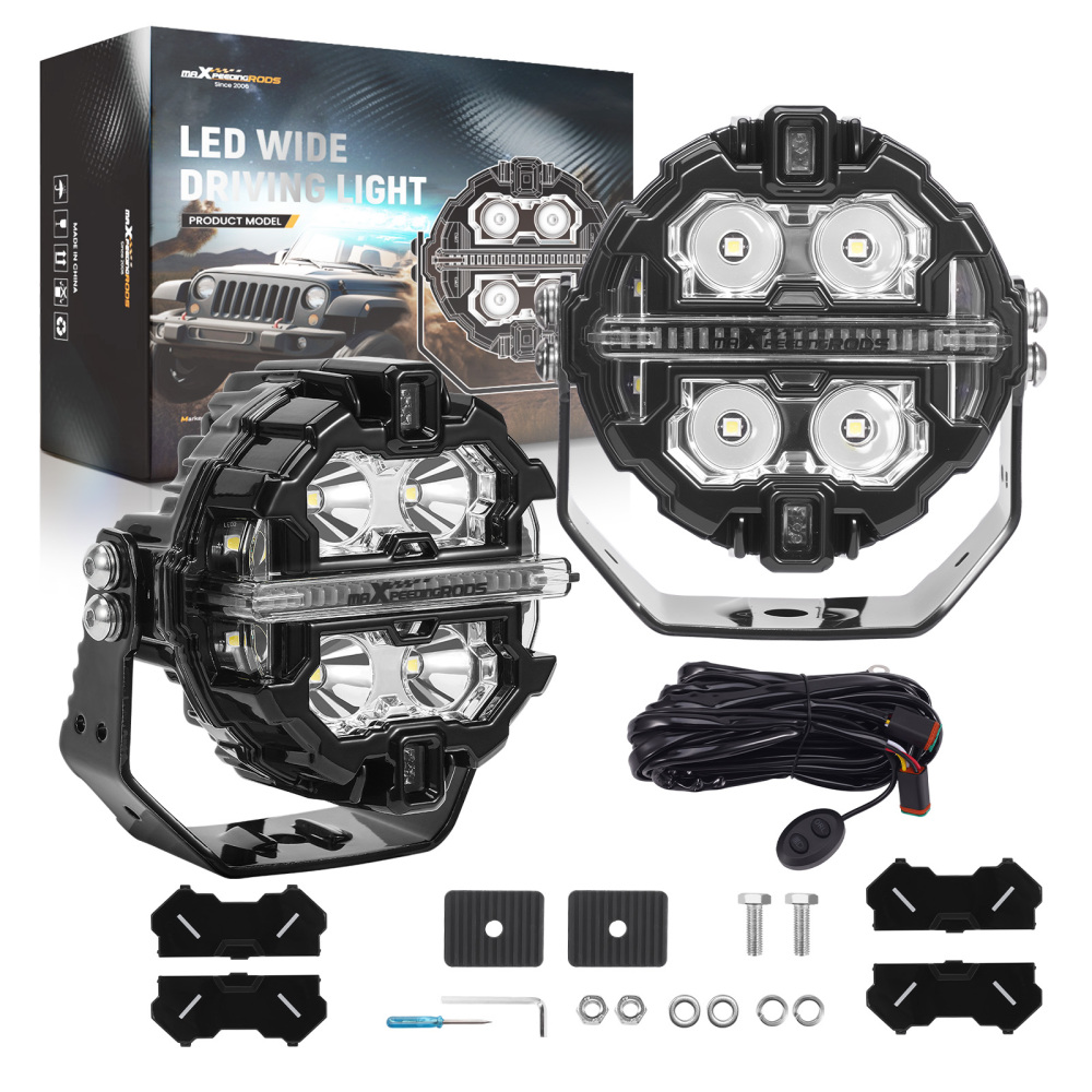 LED Driving Light Pods For 4WD Truck 3.5inch 19200LM Spot Beam DRL compatible for White Amber