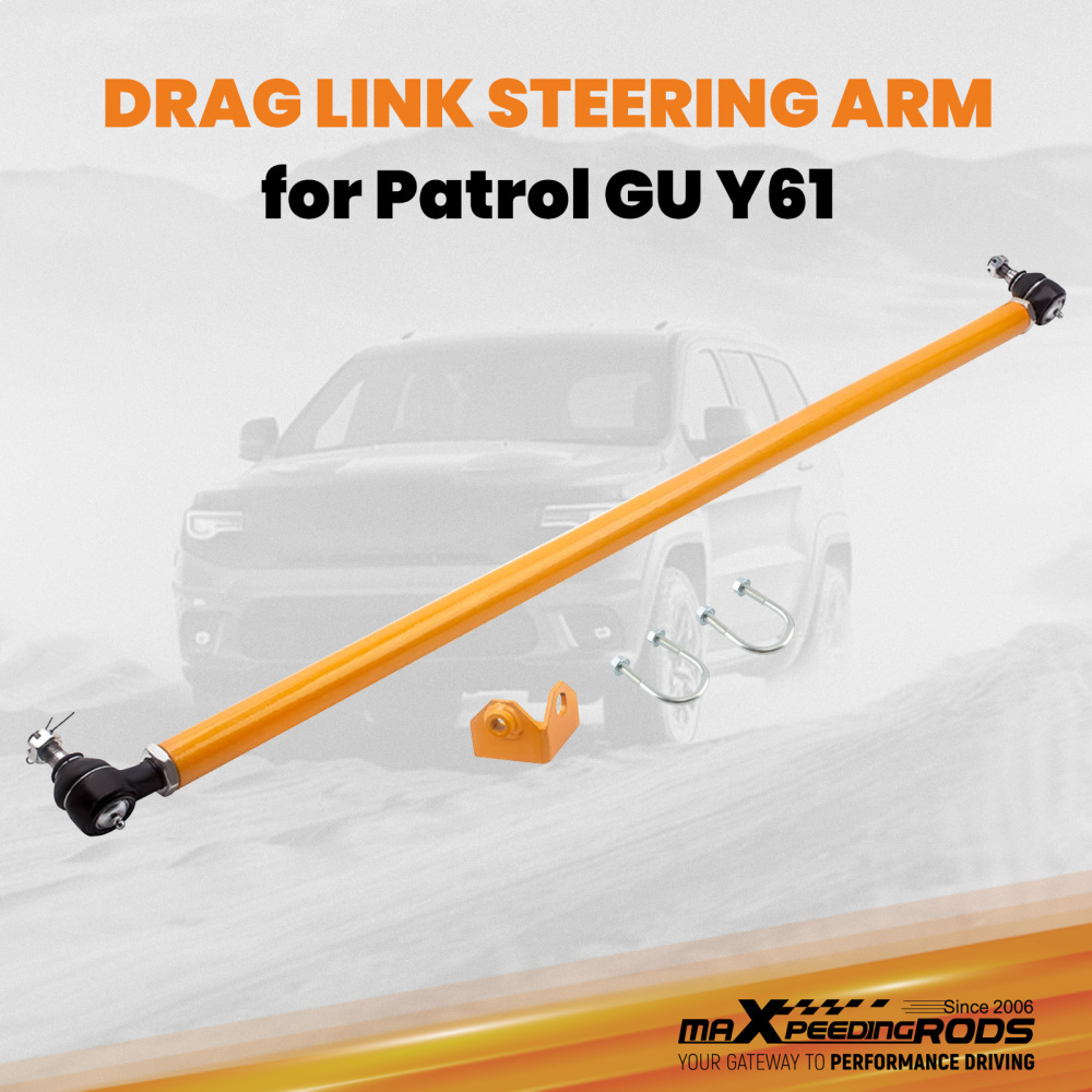 Adjustable Drag Link Heavy Duty compatible for Nissan Y61 GU compatible for Patrol 4WD Steering Arm Rod suspension arms