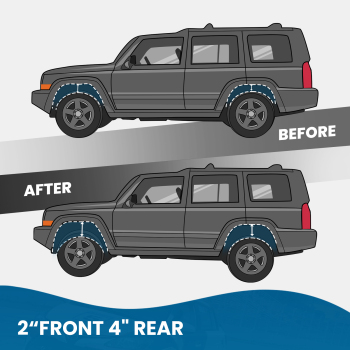 2 Front 4 Rear Drop Spindle Lowering Kit compatible for Chevy Tahoe GMC Yukon 2007-2014