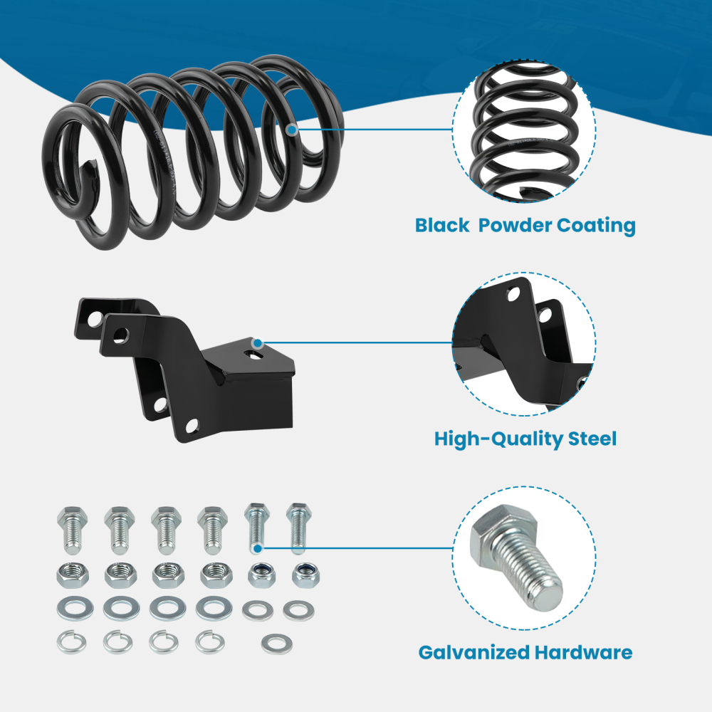 2 Front 4 Rear Drop Spindle Lowering Kit compatible for Chevy Tahoe GMC Yukon 2007-2014