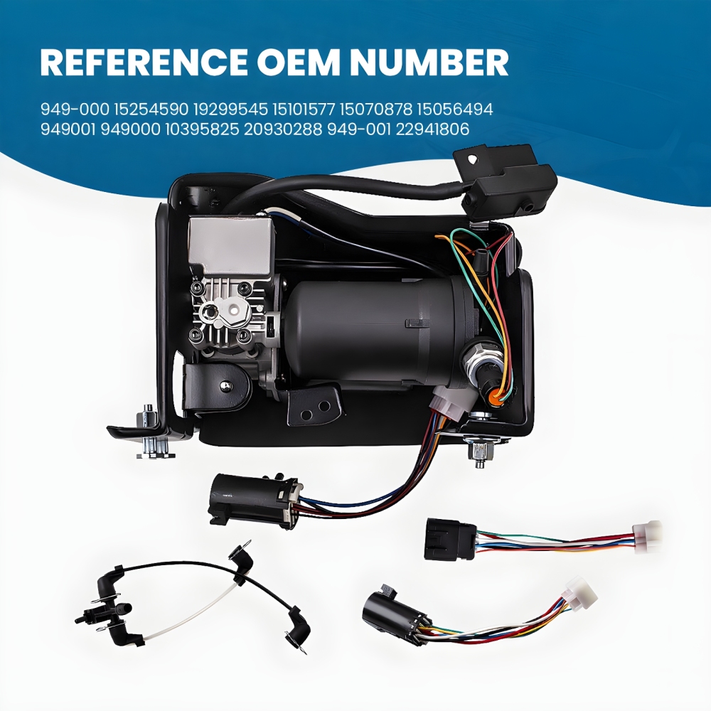 Air Suspension Compressor 2011 compatible for Cadillac Compatible for Escalade Premium 8Cyl 6.2L 376