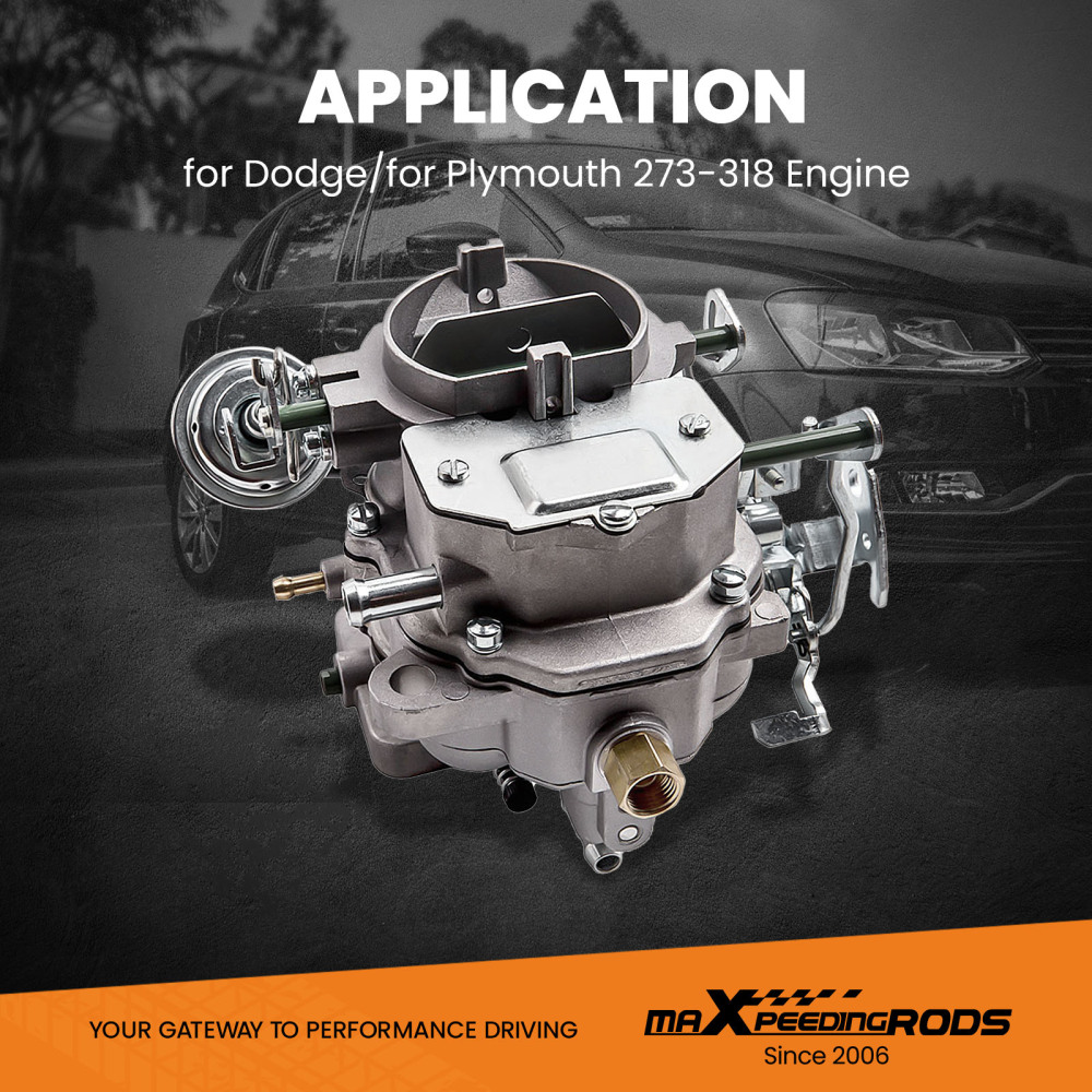 Compatible for Plymouth models1966-1973 with 273-318 engine Carburetor New Carb Fit 