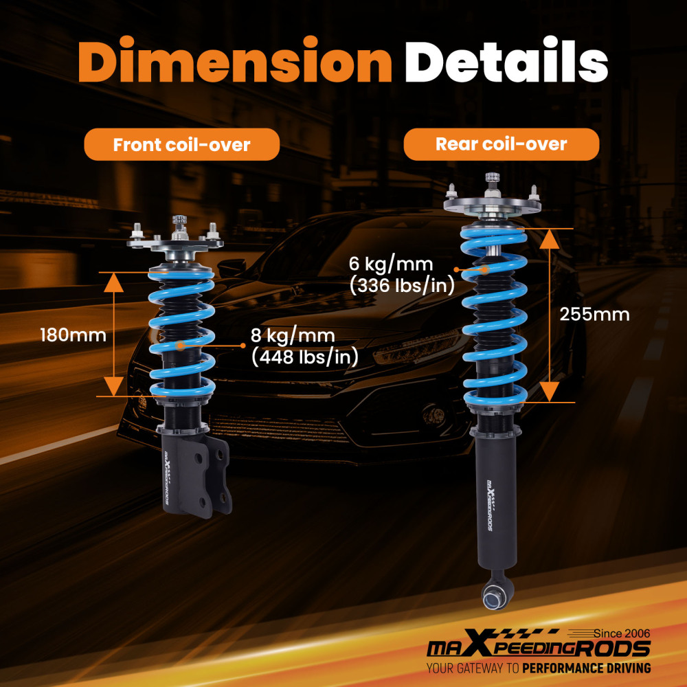 24 Ways DamperHeight Adjustment Coilover Compatible For Nissan S14 Silvia 1994-1998 Lowering Kit