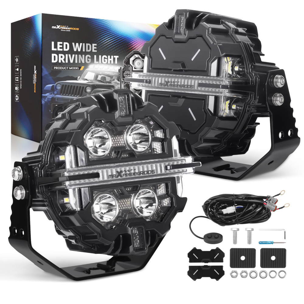 Maxpeedingrods Driving Auxiliary Light Universal 5inch 212W RGB LED Round Light Pods Offroad Driving