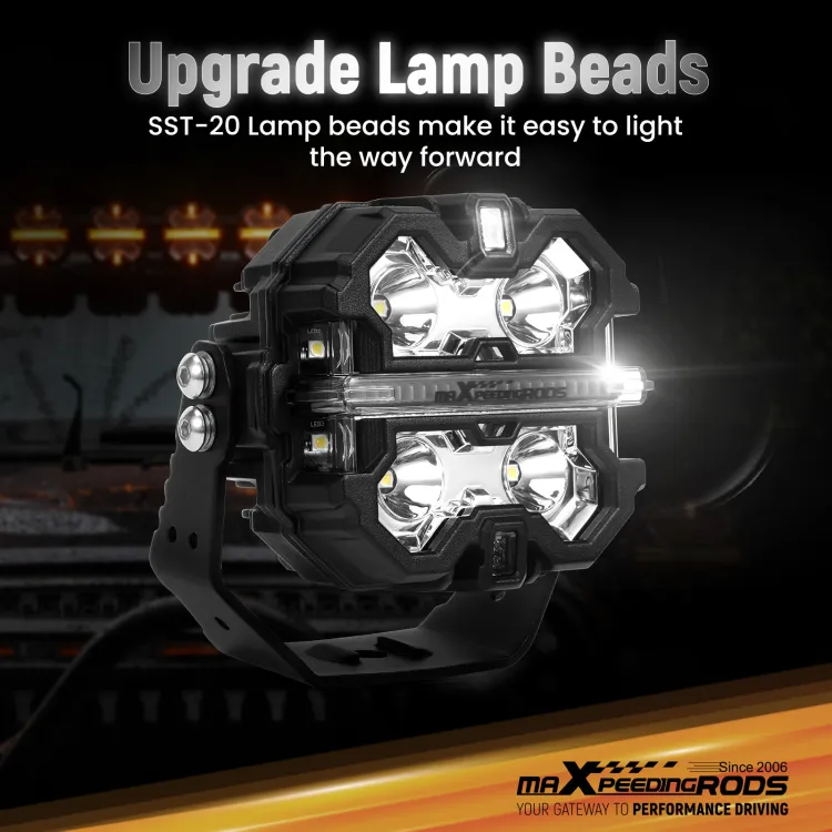 3.5 LED Pod Light Pods Off Road Driving Auxiliary Lights Spot Beam Side  Shooter-Maxpeedingrods