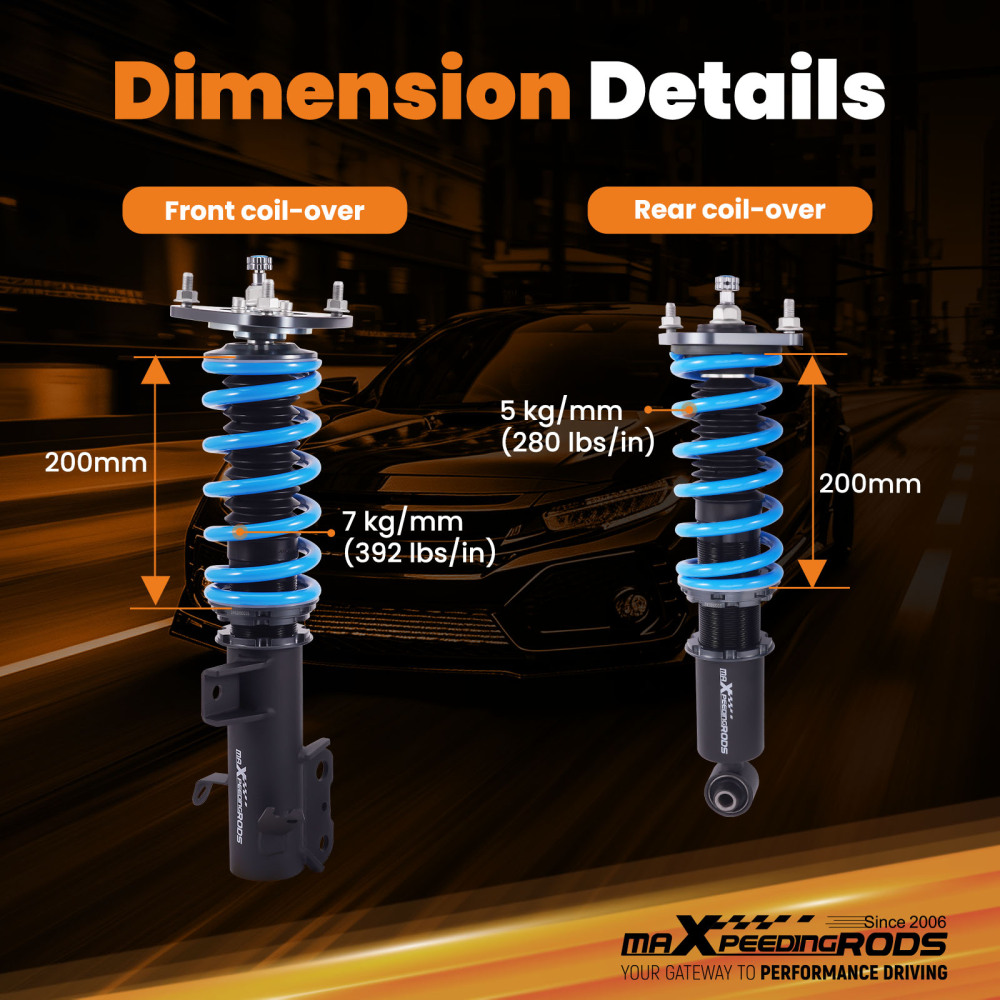 maXpeedingrods T6 lowering Coilover Kit Compatible for Subaru Impreza Sport / Base trims 2017 - 2023