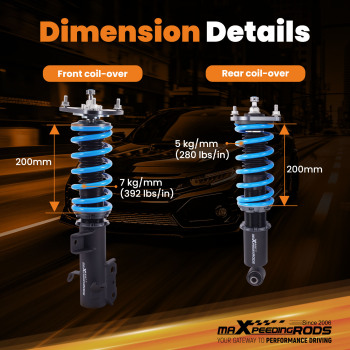 maXpeedingrods T6 lowering Coilover Kit Compatible for Subaru Impreza Sport / Base trims 2017 - 2023