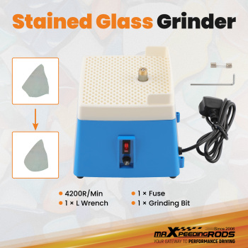 maXpeedingrods Automatic Water Stained Glass Grinder with Custom British Plugs DIY Desktop Grinding Machine 220V
