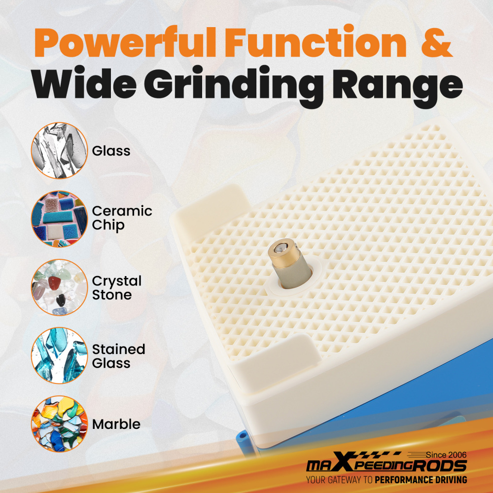 maXpeedingrods Automatic Water Stained Glass Grinder with Custom British Plugs DIY Desktop Grinding Machine 220V