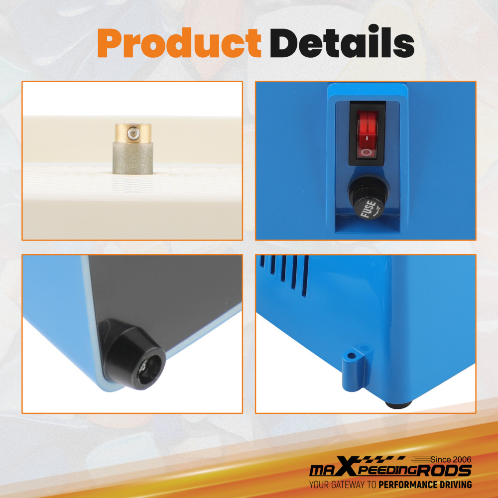 maXpeedingrods Automatic Water Stained Glass Grinder with Custom British Plugs DIY Desktop Grinding Machine 220V