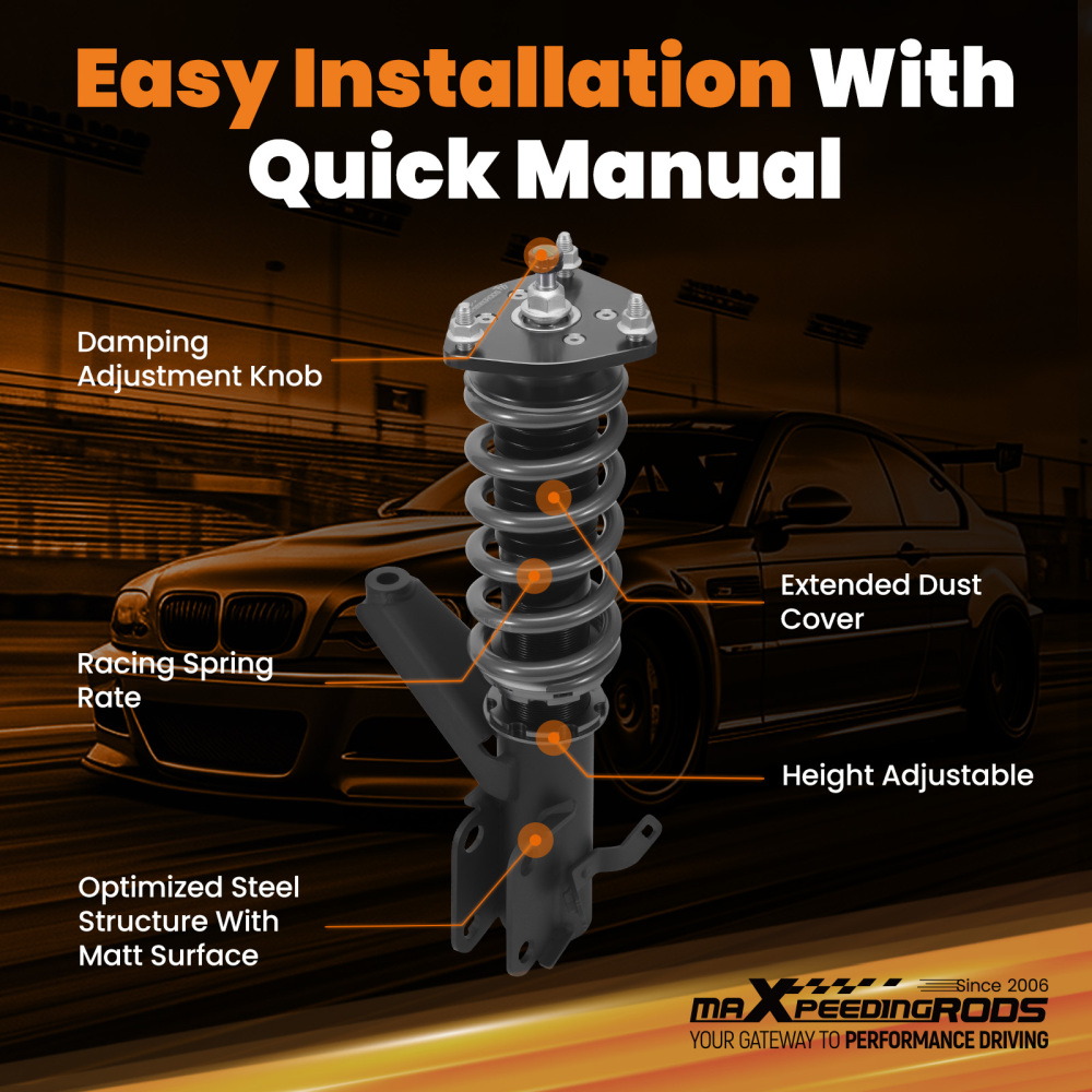 MaXpeedingrods T7 Coilover 24 Way Damper Lowering Kit compatible for Honda Civic 200120-05