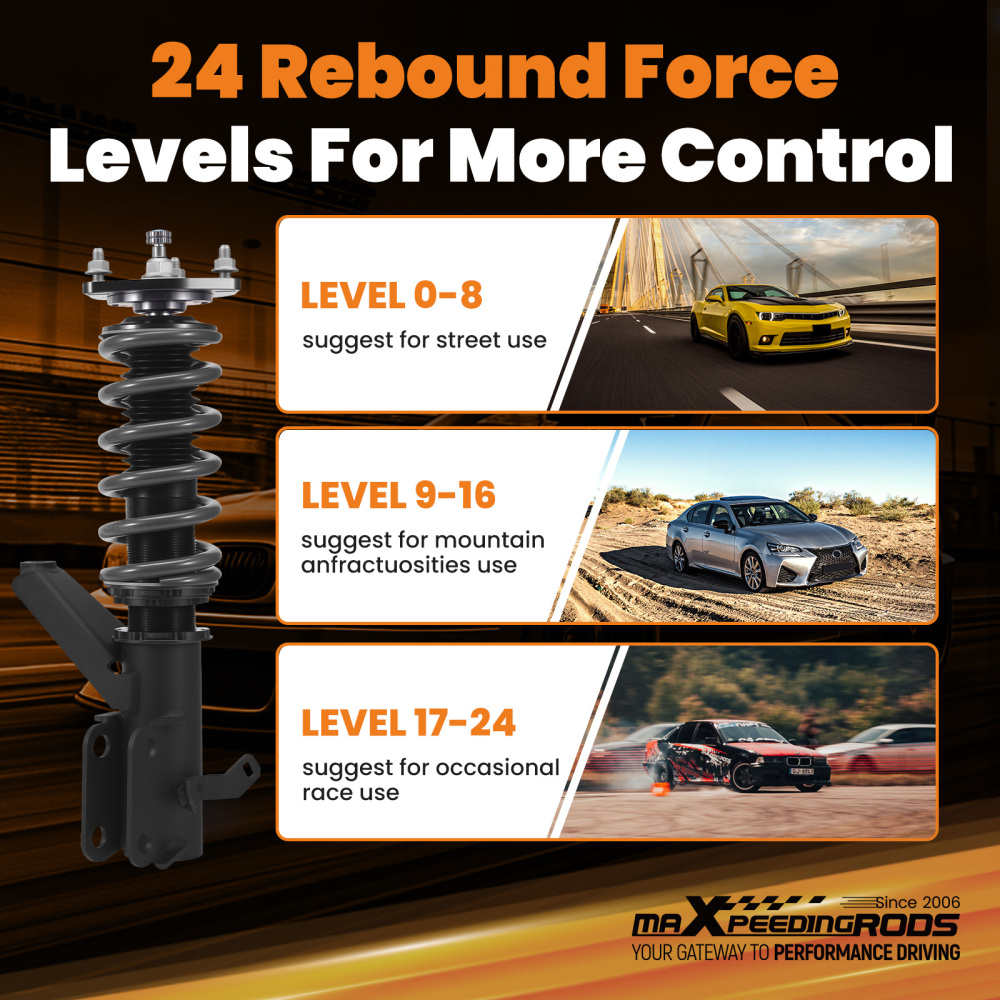 MaXpeedingrods T7 Coilover 24 Way Damper Lowering Kit compatible for Honda Civic 200120-05
