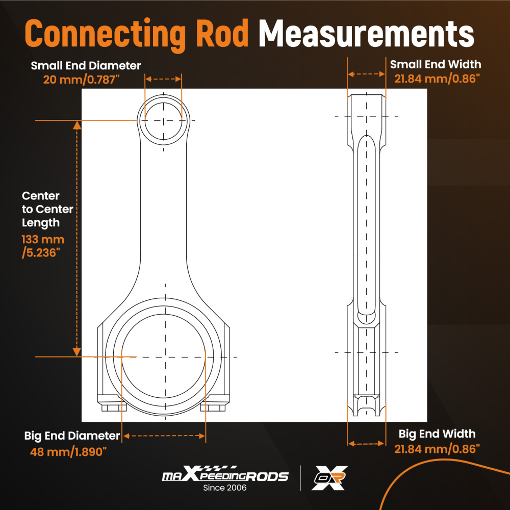 Connecting Rods Conrods compatible for Mazda MX5 MX-5 Miata B6 BP 1.6 1.8LGTX compatible for Ford Escort 