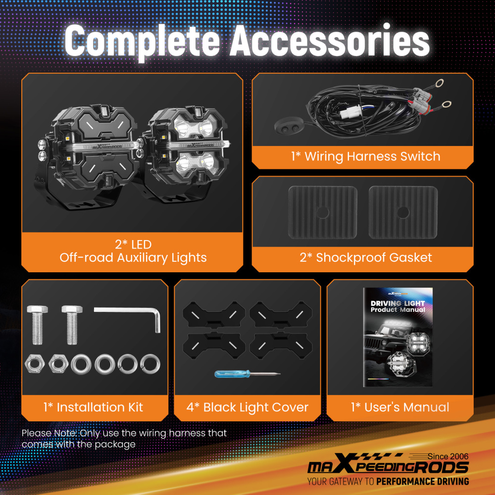 Maxpeedingrods 3.5inch 160W LED Light Pods for Universal Driving Auxiliary Use