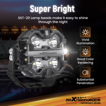 Maxpeedingrods 3.5inch 160W LED Light Pods for Universal Driving Auxiliary Use