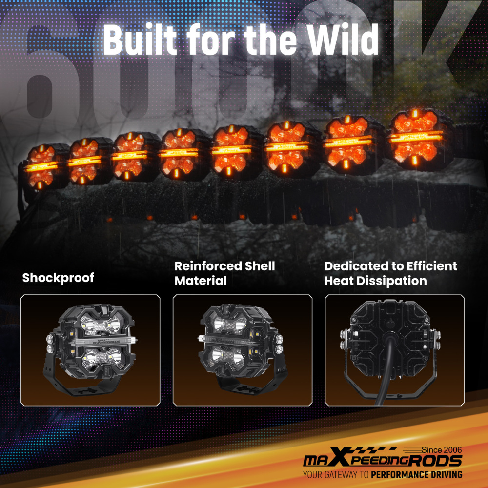 Maxpeedingrods 3.5inch 160W LED Light Pods for Universal Driving Auxiliary Use