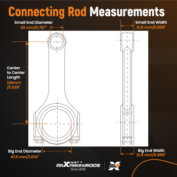 Compatible for Renault Super 5 Series R5 1.4 Turbo GT Conrods + Bolts 800HP Connecting Rods conrods