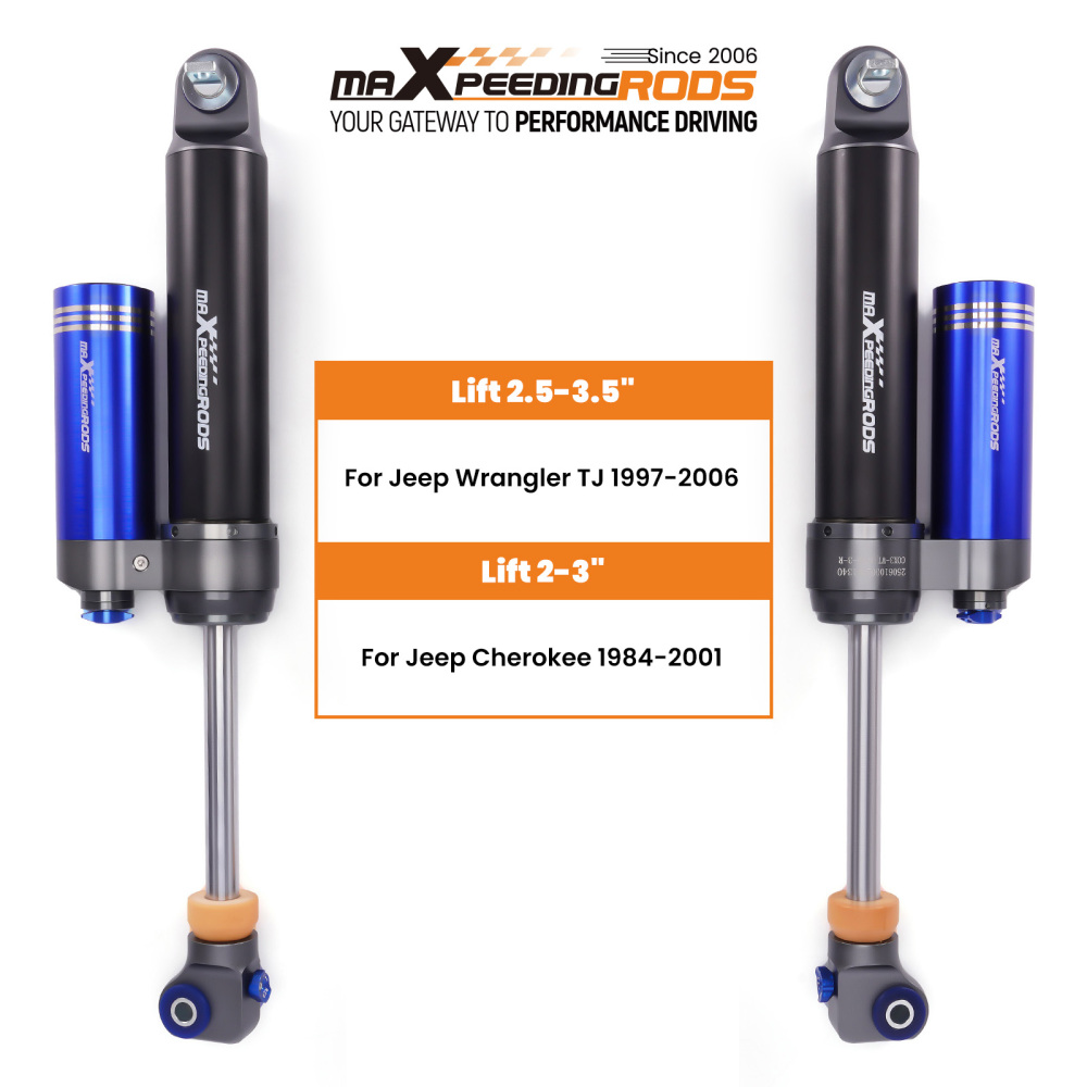 MaXpeedingrods Rear Shocks w/ Remote Reservoir For Cherokee 84-01 Wrangler 97-06