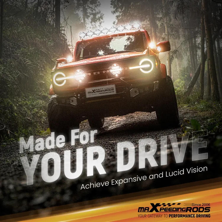 Maxpeedingrods 3 5 Off Road Lights 160w 19200lm Spot Light With 7 Rgb Colors For Ambient Led Light Bar Fog Light Side Shooter 270 Wide Range For Jeep Utv Pickup Atv With Black Covers