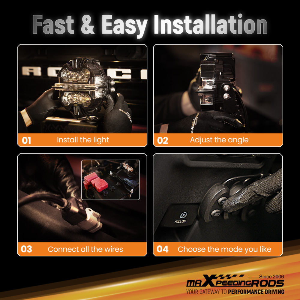 Maxpeedingrods Driving Auxiliary Light Universal 3.5inch 160W LED Light Pods Offroad Driving light