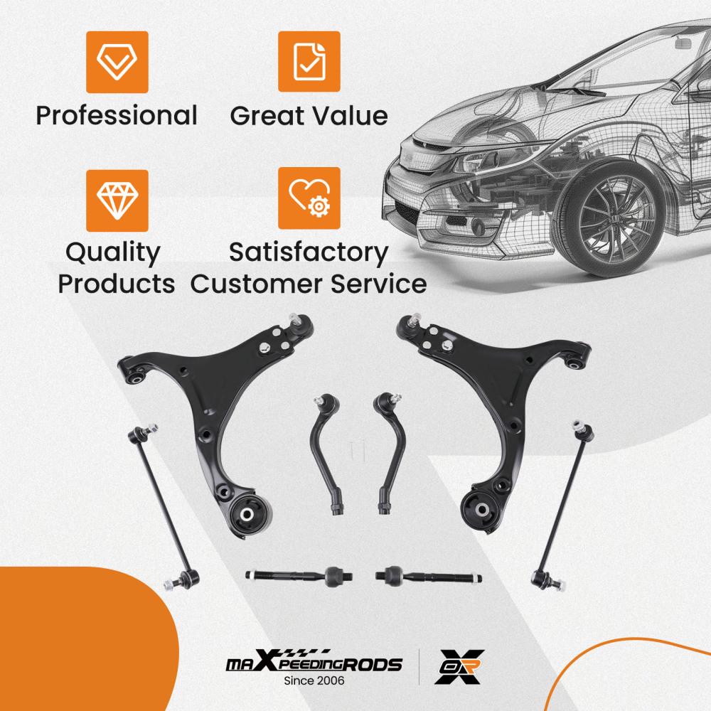 maXpeedingrods 8Pcs Front Suspension Kit for Hyundai Sonata 2011-2014 (Non Sport Suspension)