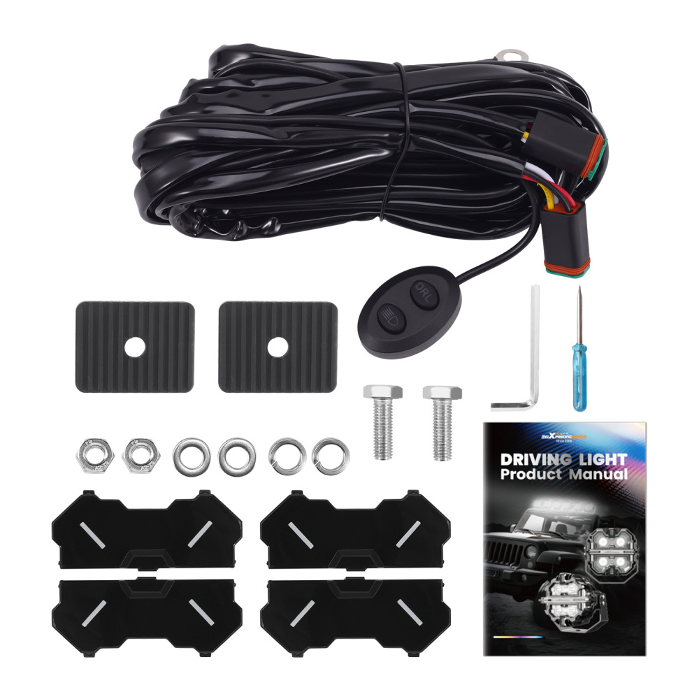 LED Work Lights 19200LM Side Shooter For SUV Truck Marine 4WD compatible for White+Amber DRL