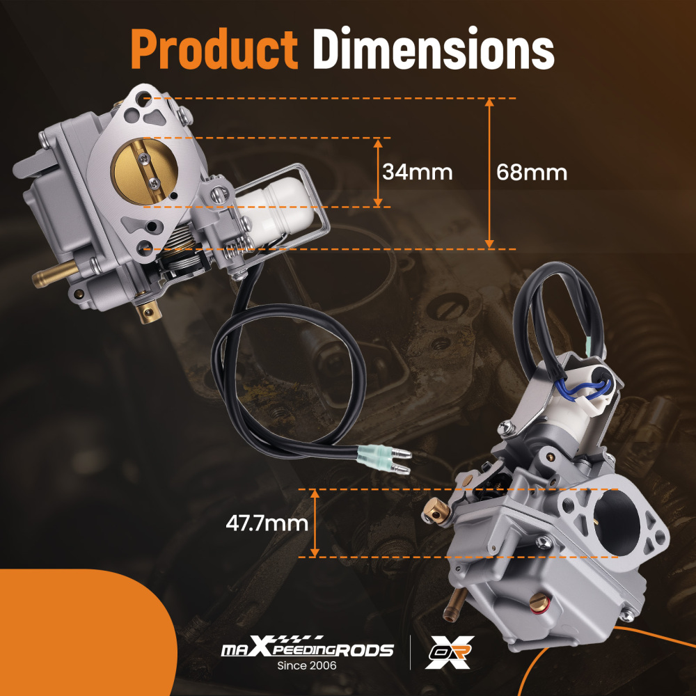Carburetor compatible for Yamaha 4-Stroke 15 20 HP Outboard Motor 6AH-14301-00 6AH-14301-01