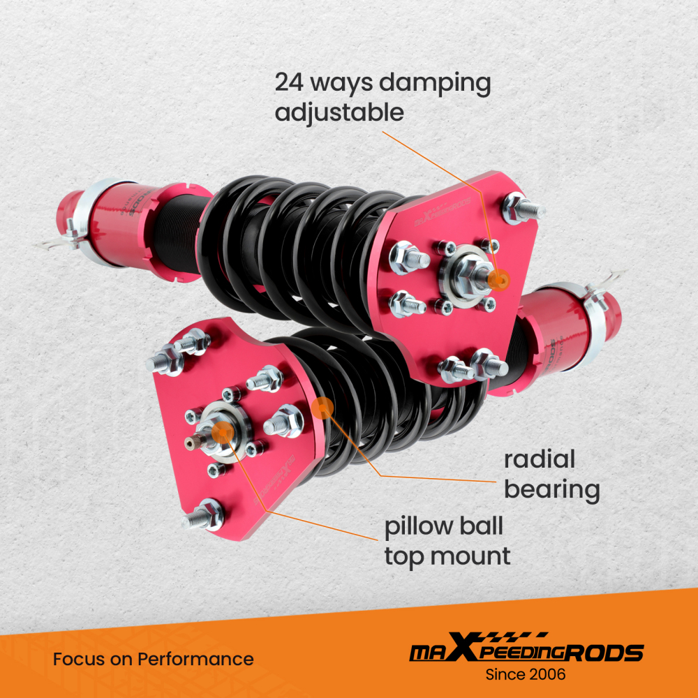 Compatible for Honda Prelude 1992-2001 24 levels of adjustable damper Coilover Coilovers Lowering Kit