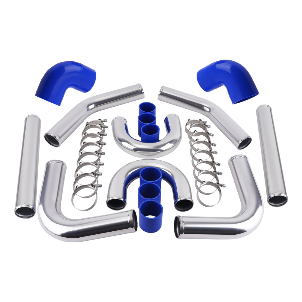 Universal Turbo Intercooler 27 x 7 x 2.5 + 2.5 Aluminum Pipe Tube Hose Kit