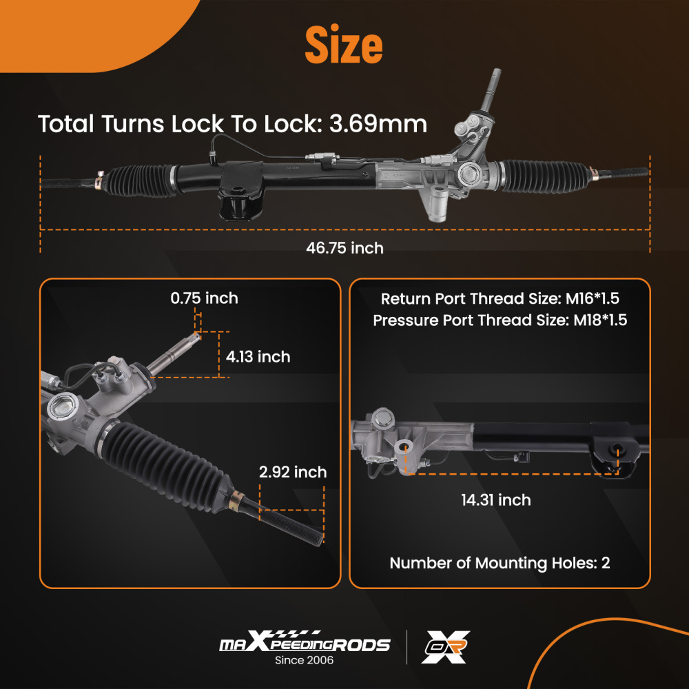 Power Rack ＆ Pinion Assembly compatible for Dodge Durango 3.6L 5.7L 2011-2015 97-3075