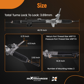 Power Rack ＆ Pinion Assembly compatible for Dodge Durango 3.6L 5.7L 2011-2015 97-3075