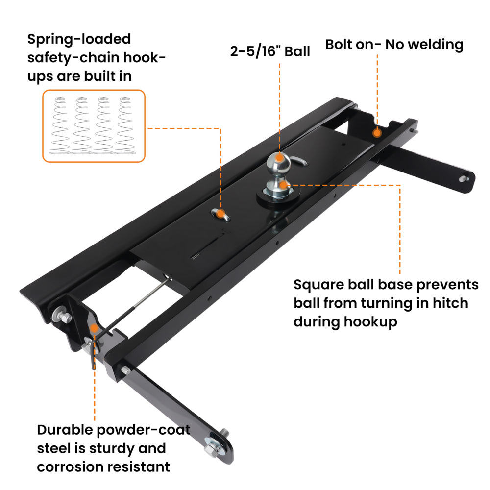 Complete Steel Hitch compatible for Chevy GMC HD 2016-2019 w/2-5/16 Ball 7500LB Tongue