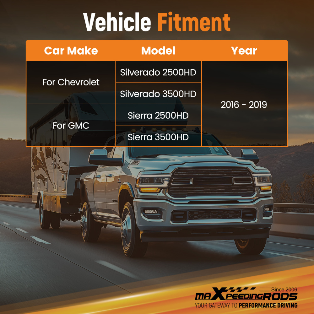 Complete Steel Hitch compatible for Chevy GMC HD 2016-2019 w/2-5/16 Ball 7500LB Tongue