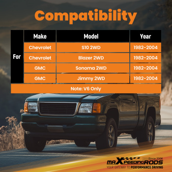 3 Front 4 Rear Drop Coil Spring Lowering Kit compatible for Chevy S10 V6 2WD 1982-2004