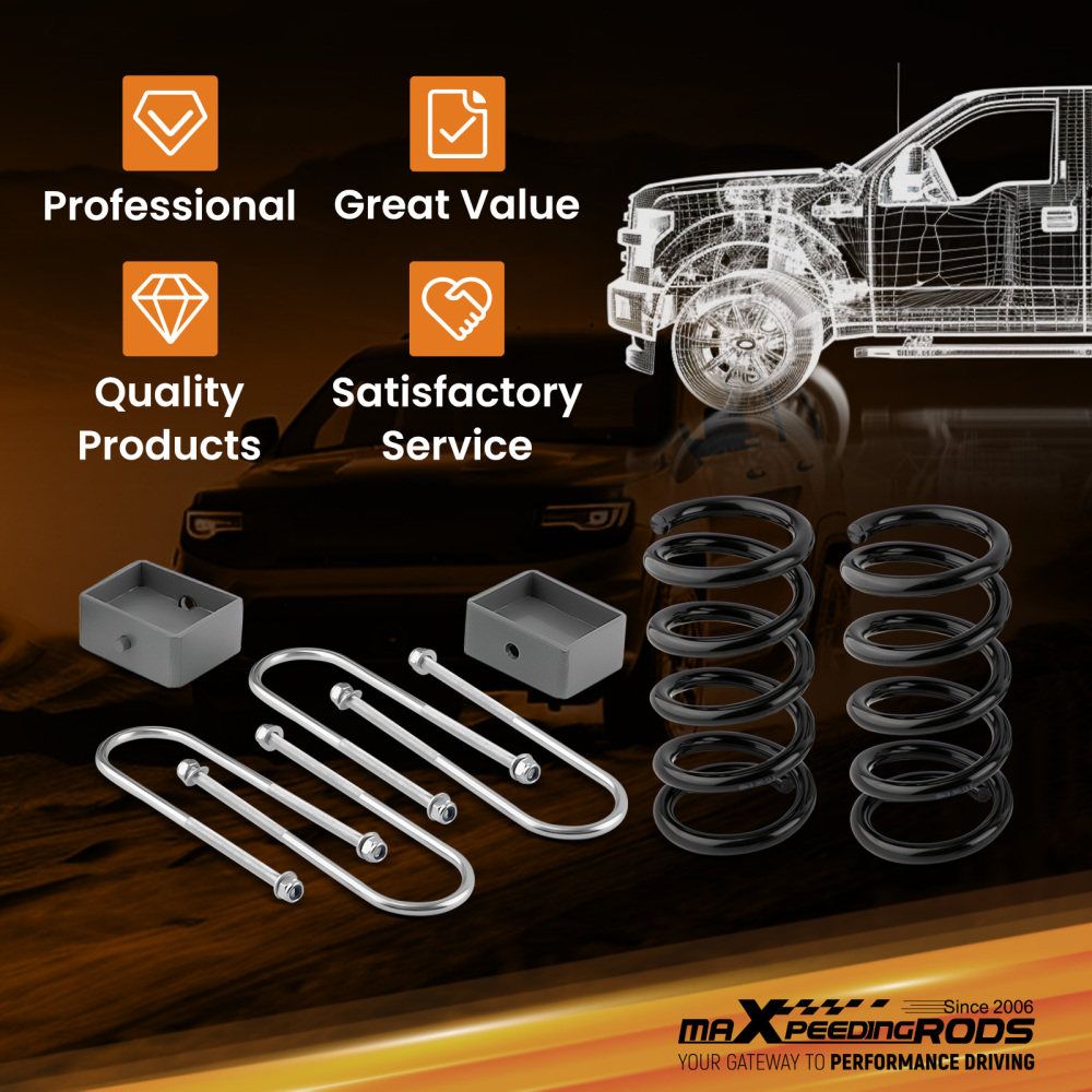 3 Front 4 Rear Drop Coil Spring Lowering Kit compatible for Chevy S10 V6 2WD 1982-2004