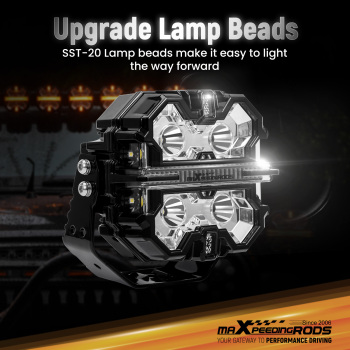 5 LED Pod Lights Spot Beam Side Shooter compatible for White Amber DRL Off Road Driving Light